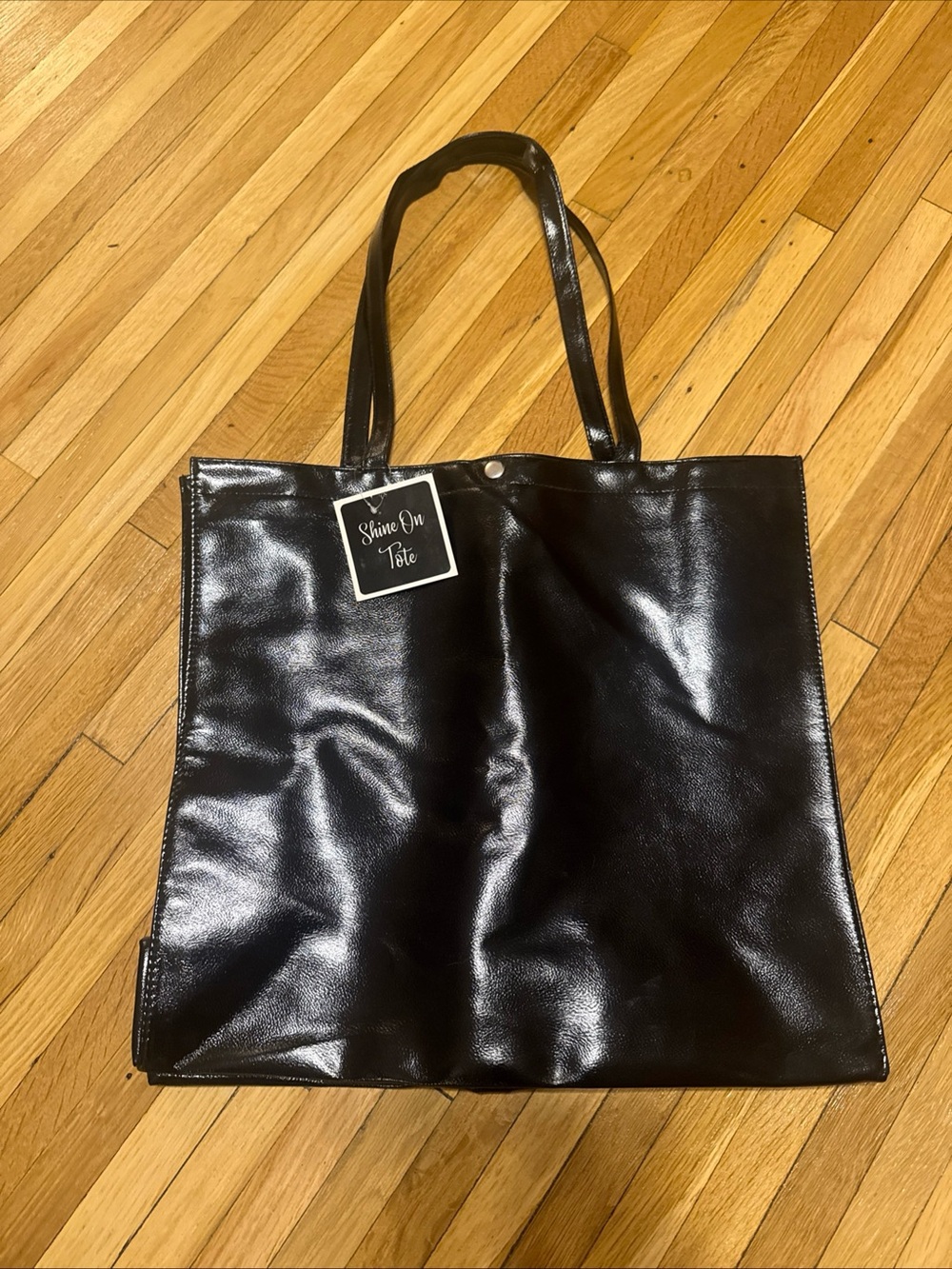 Arcadia Black Patent Tote